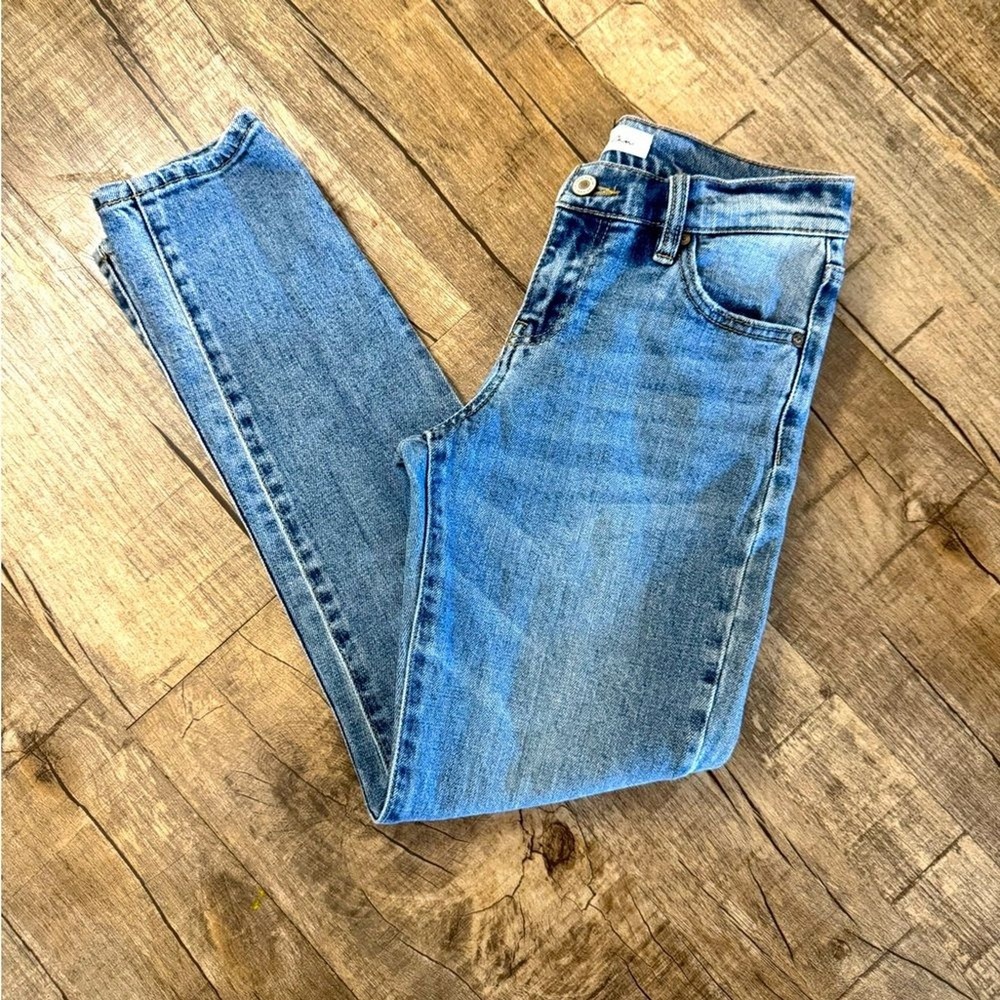 Women's Kancan Lindsey Mid Rise Slim Boyfriend Jeans Medium Wash Size 1/24